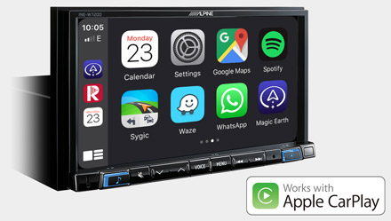Works with Apple CarPlay - INE-W720D